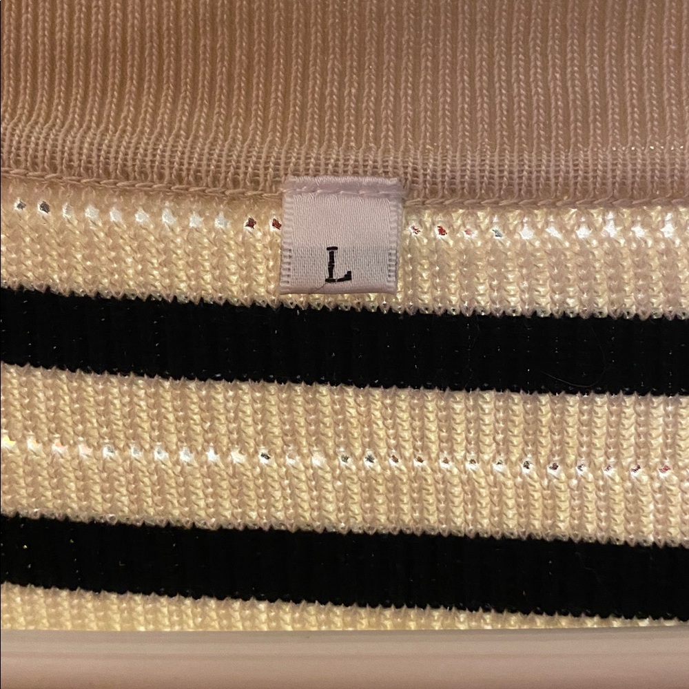 Striped Black and Cream Knit Loungewear Set - Picture 3 of 7